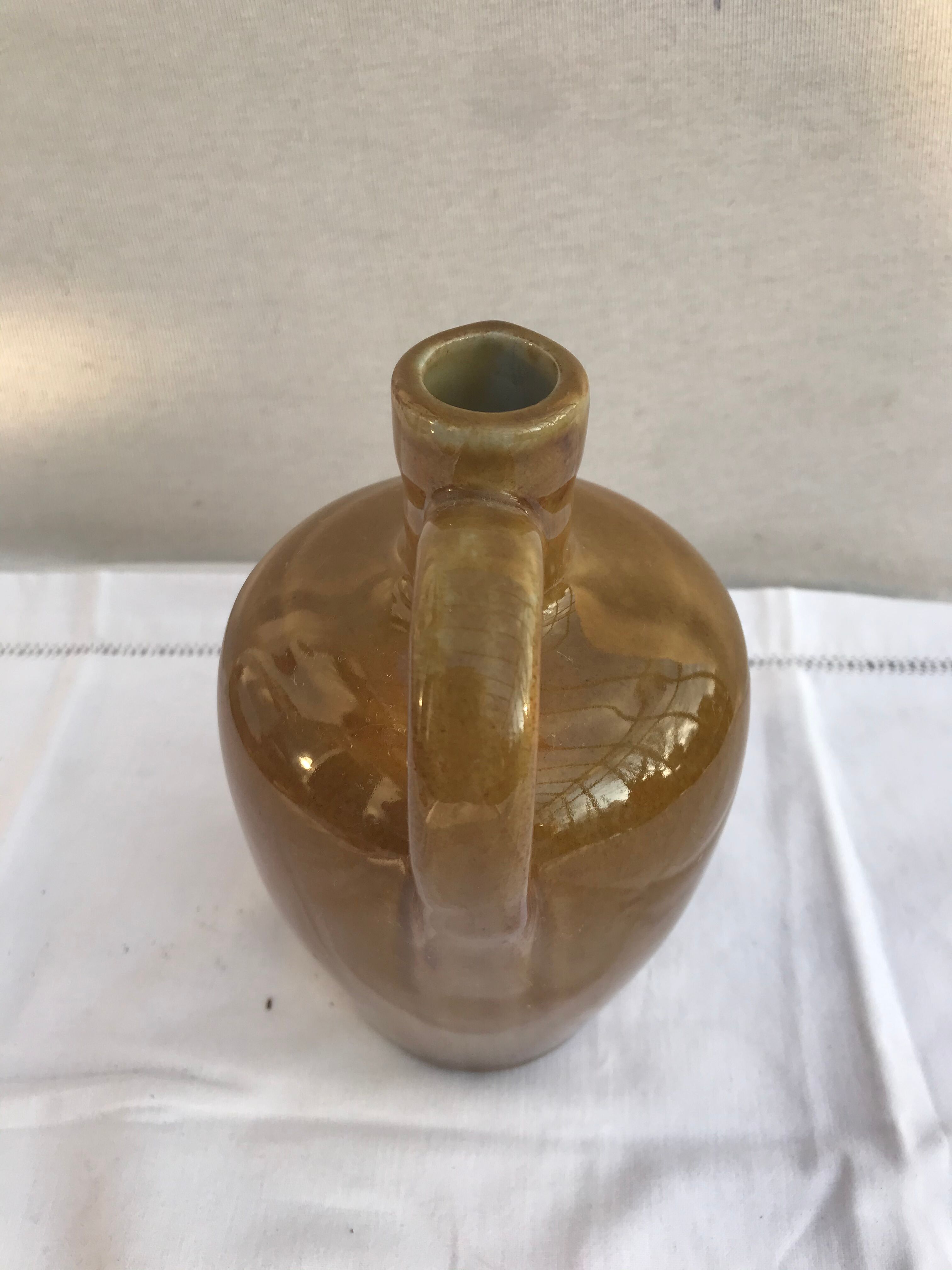 Old Bottle - Anse Ceramics Enamelled Brown Brown 70s Vintage