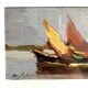 Marina Italian, oil on panel, Gm Bilargi, 20th century