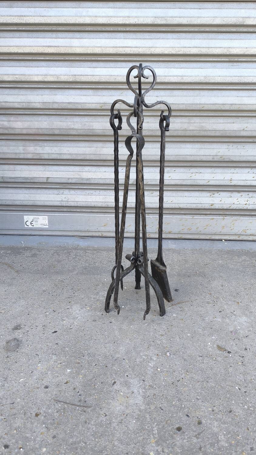 Wrought iron fireplace set 1960