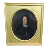 Portrait of a man prelate from the louis xiv period oil on tin end xviith century