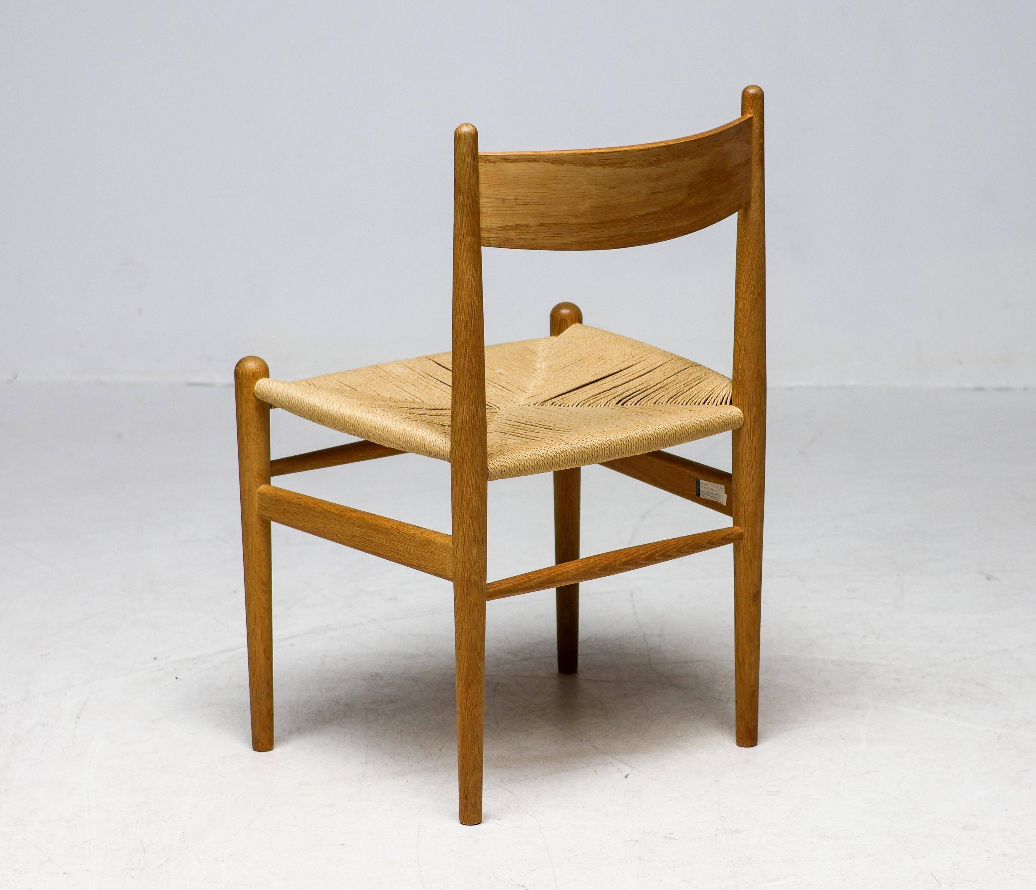 CH36 dining chair, matched, in soap-treated oak by Hans J. Wegner for Carl Hansen.