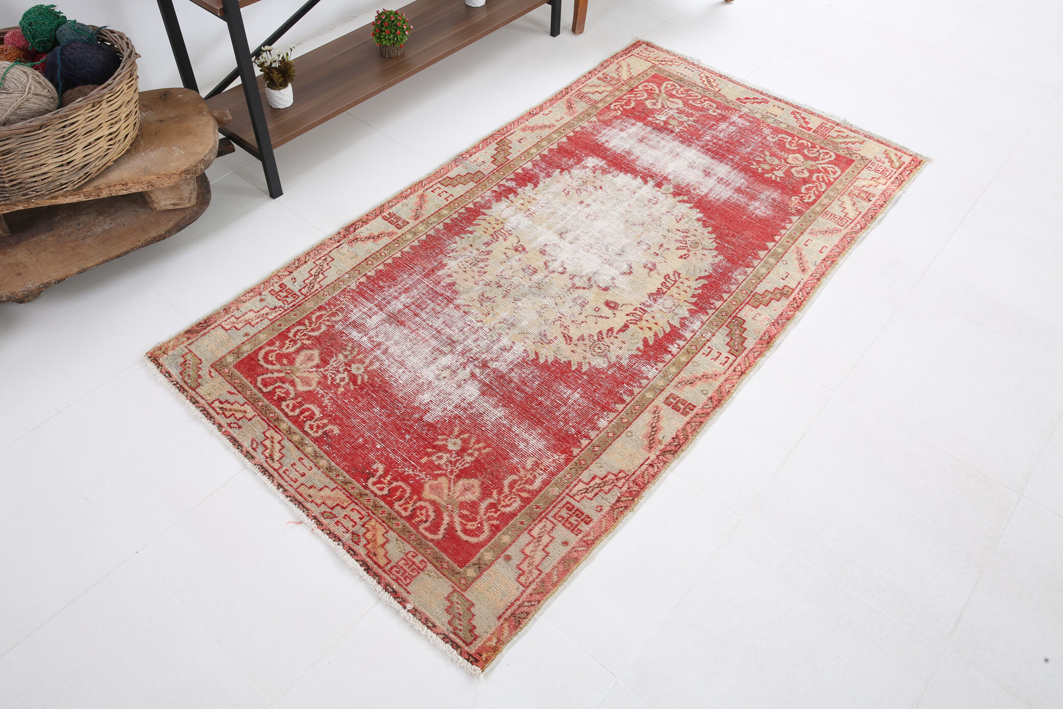 3x6 red and beige turkish rug