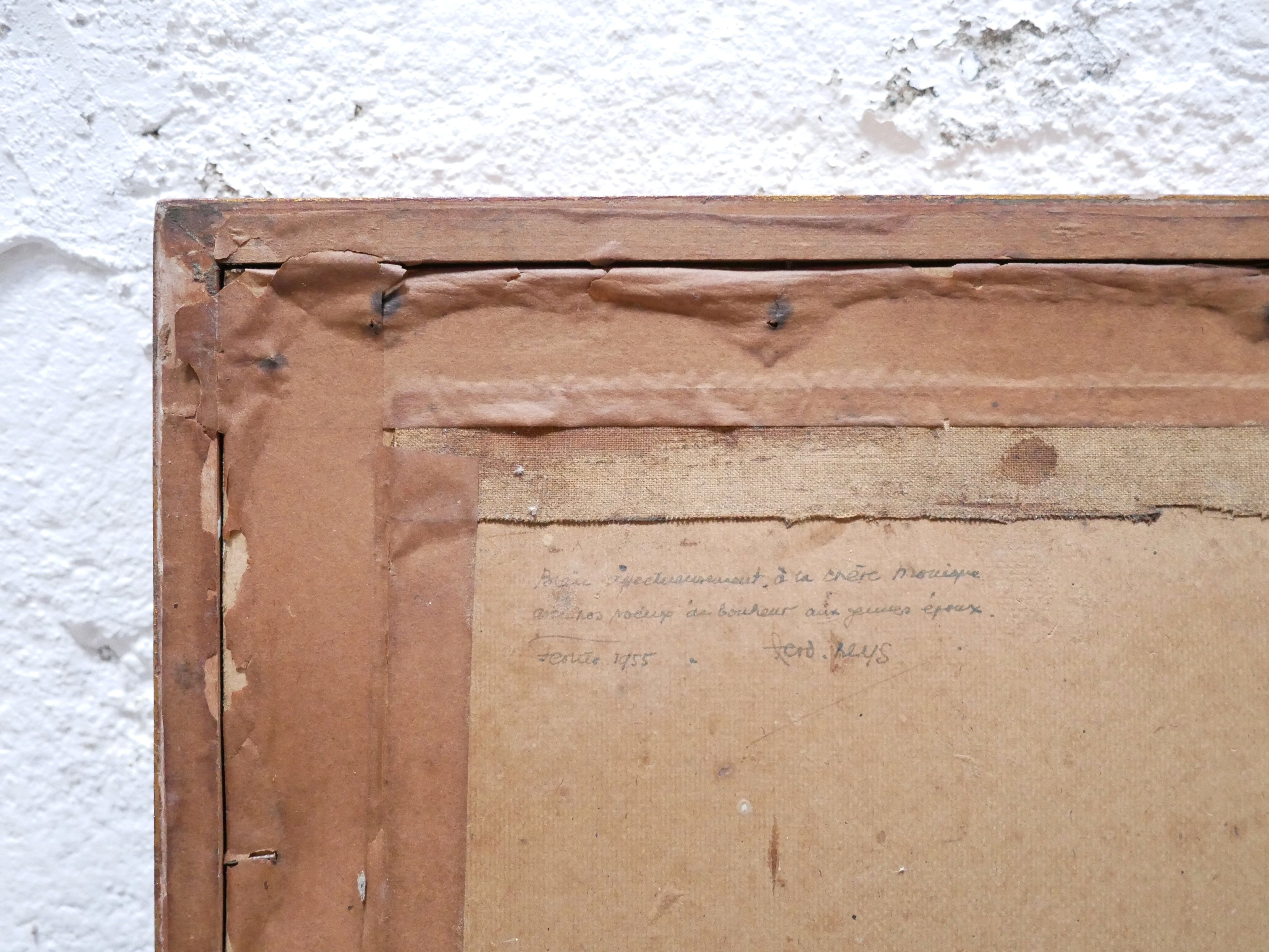 Old watercolor painting on paper signed F. Reys