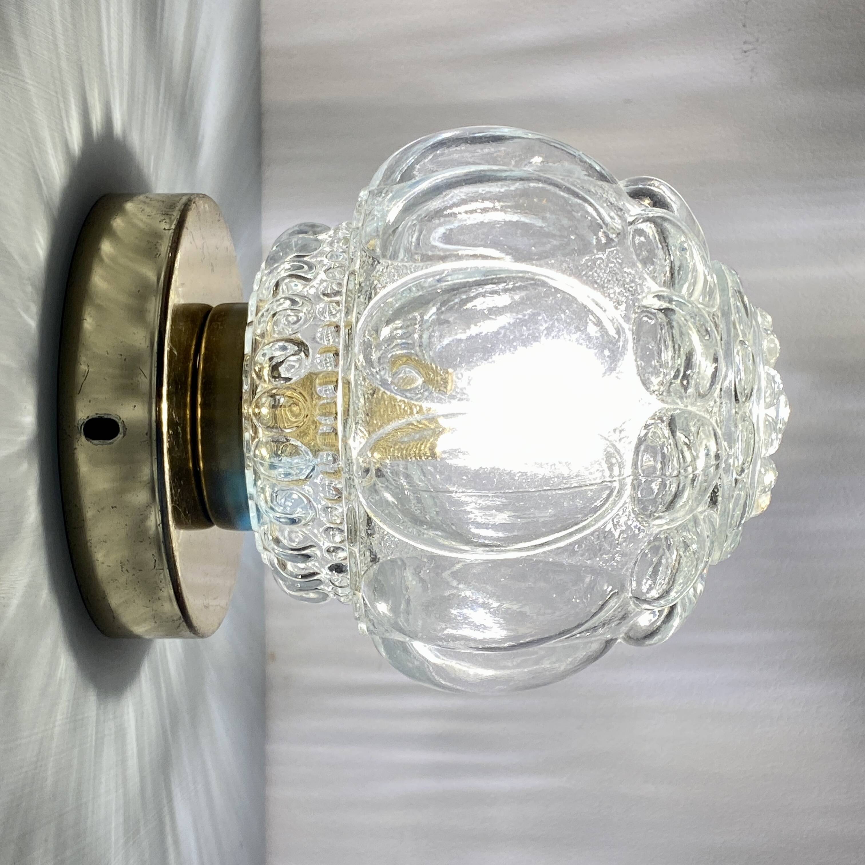 Vintage glass globe wall or ceiling light