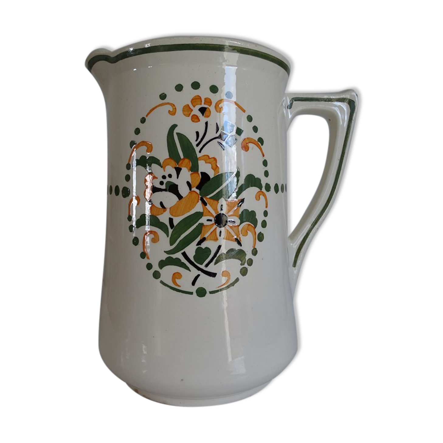 Old Longwy toilet broc. Toilet pitcher