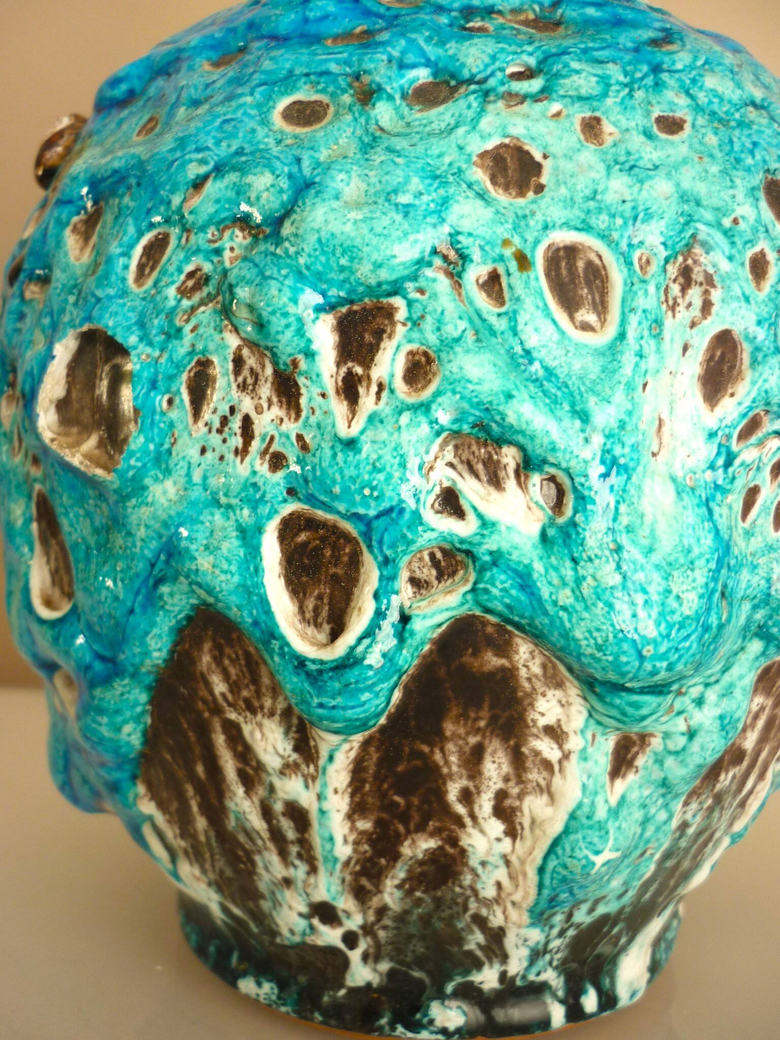 Pitcher vase, glazed ceramic, "fat lava", Charles Cart, 1960s