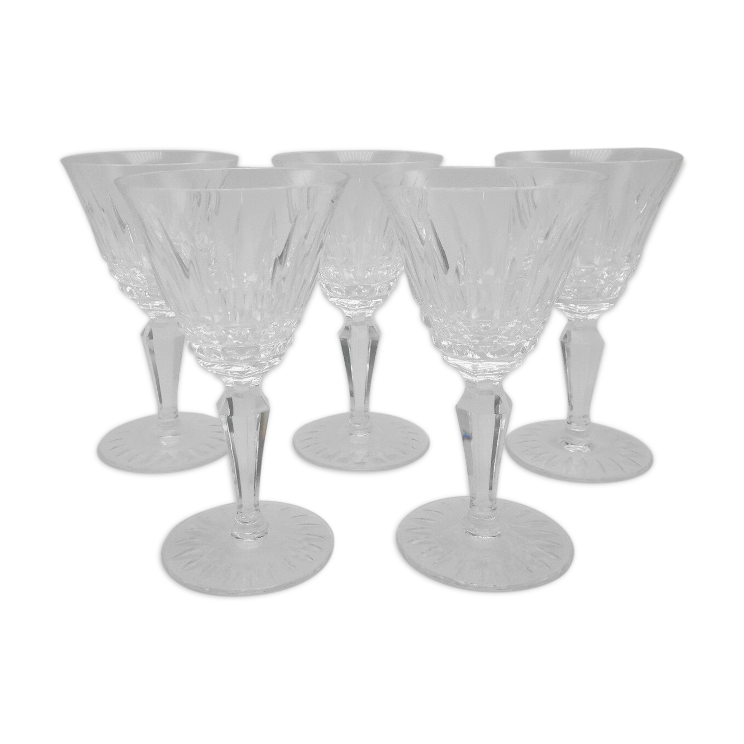 Lot de 5 verres a porto anciens en cristal