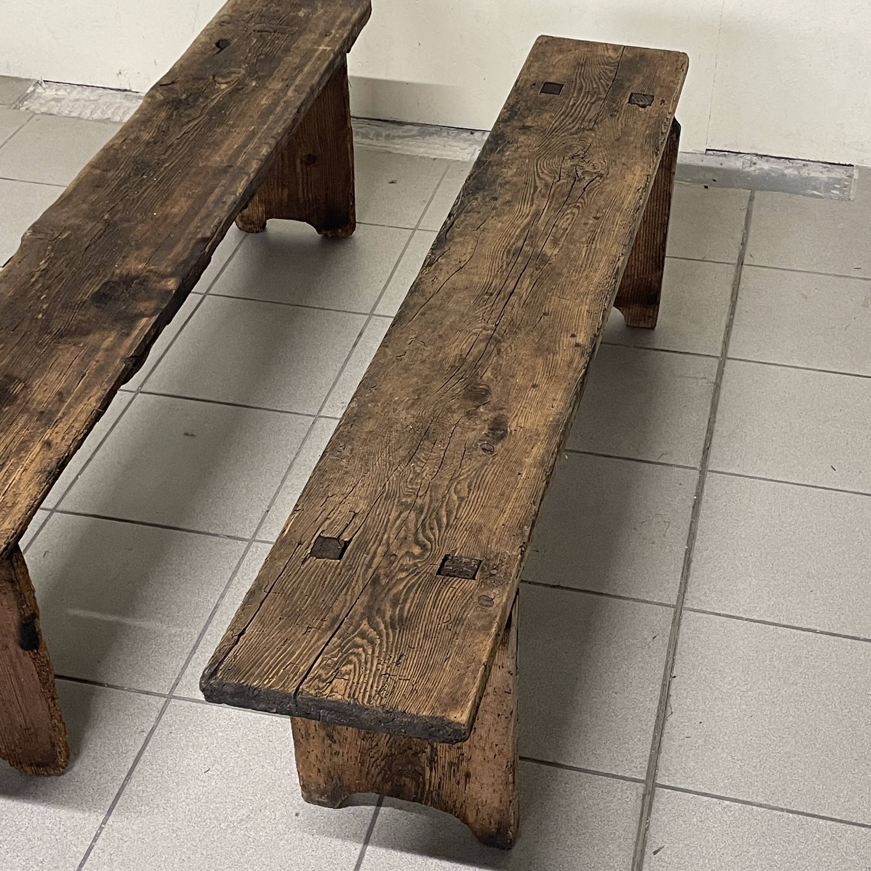 Pair of rustic benches, early 1900s
