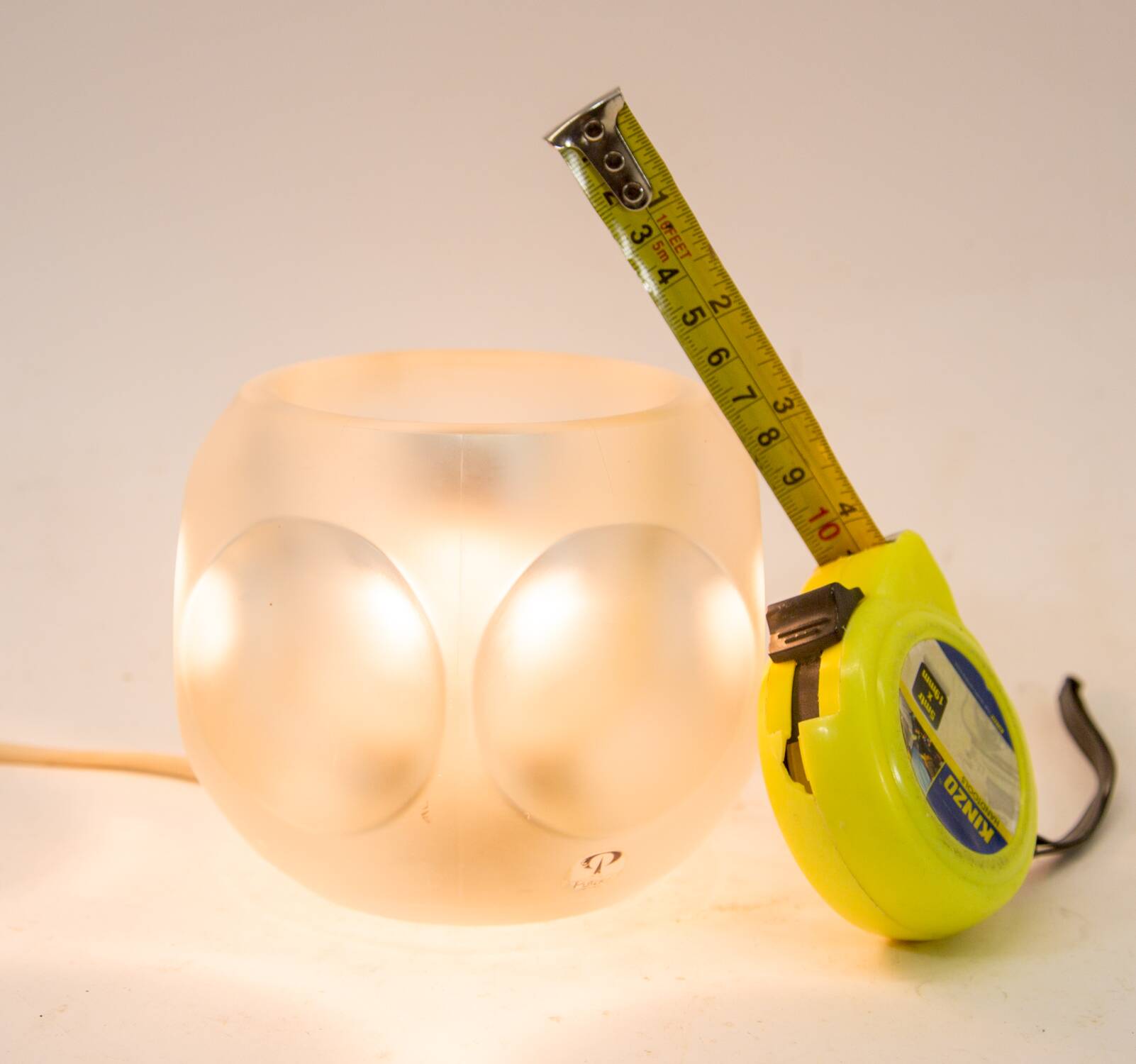 Peill & Putzler cube lamp | Frosted cystal glass | vintage 70's