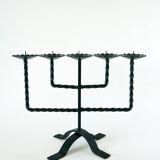 Large five-light wrought iron candle holder, Brutalist, 1970 - 27 X 36 cm