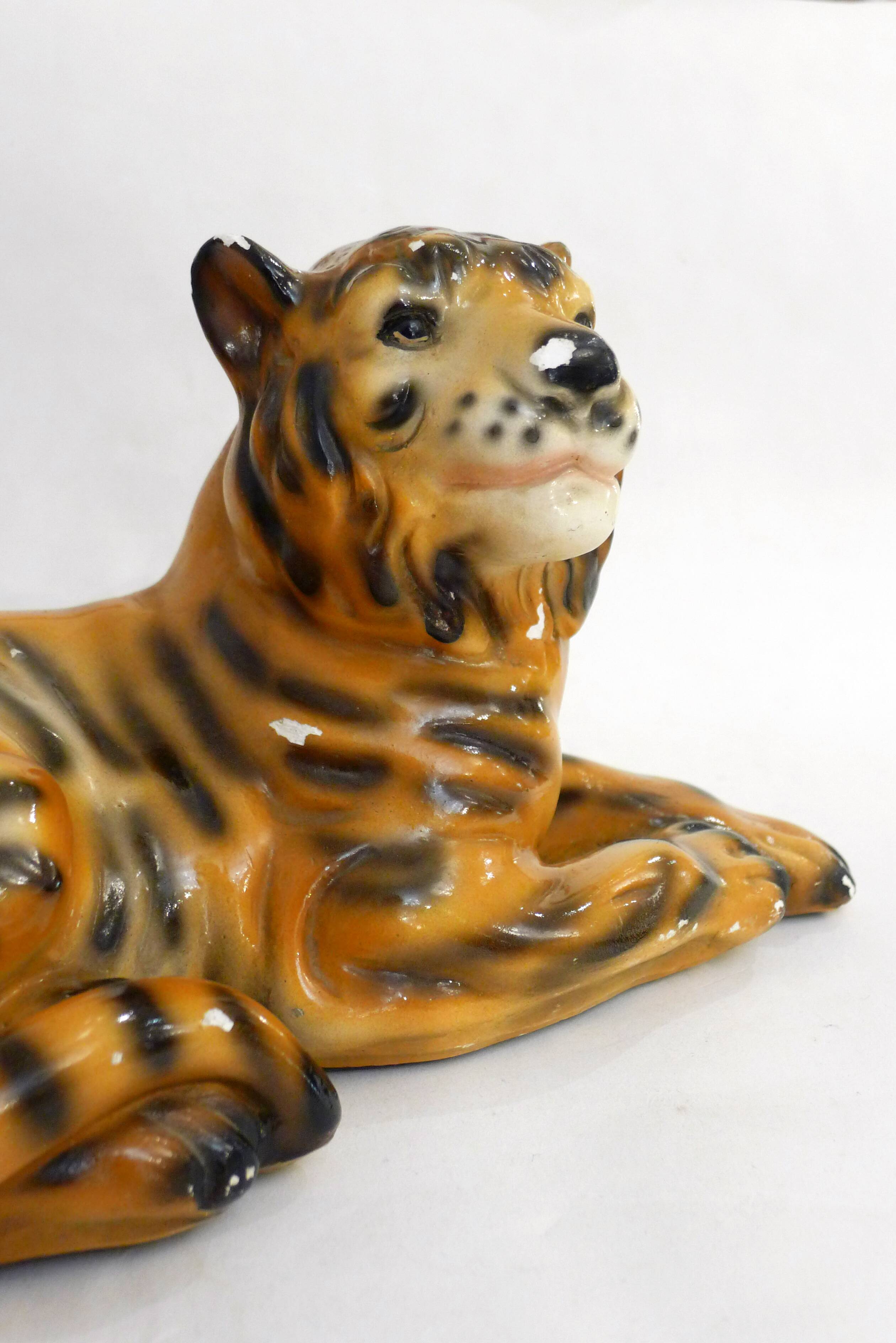Reclining Tiger Sculpture