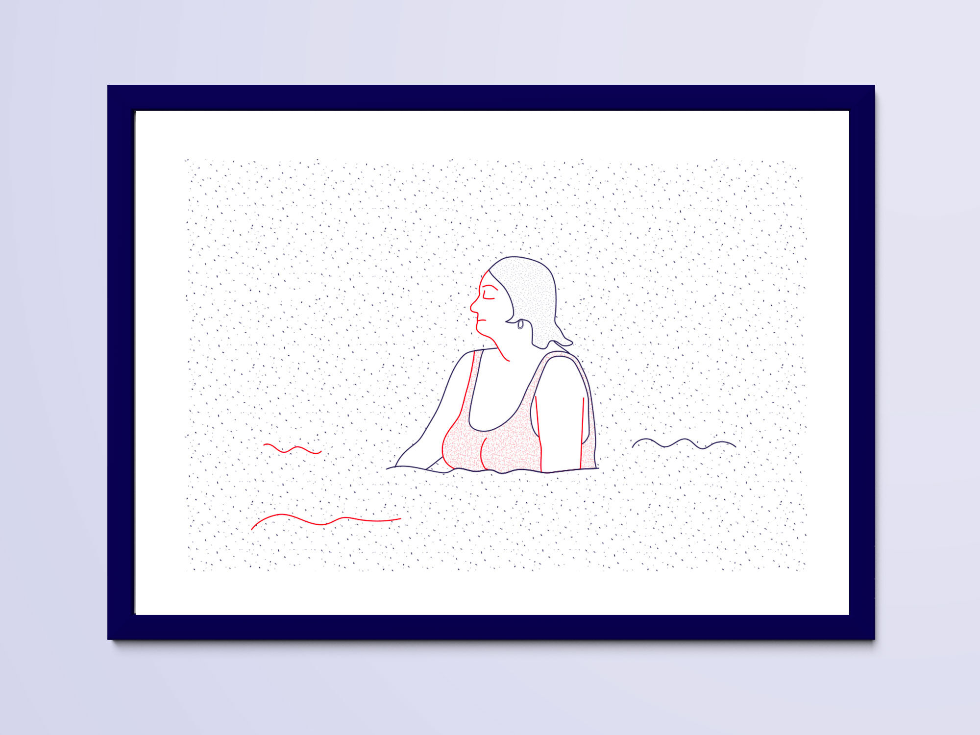 Illustration A4 Naiade No. 2/8 Brittany blue bather