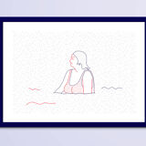 Illustration A4 Naiade No. 2/8 Brittany blue bather