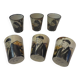 6 gobelets à liqueur grès de Ciboure période Vilotte 6cl h 5,8cm