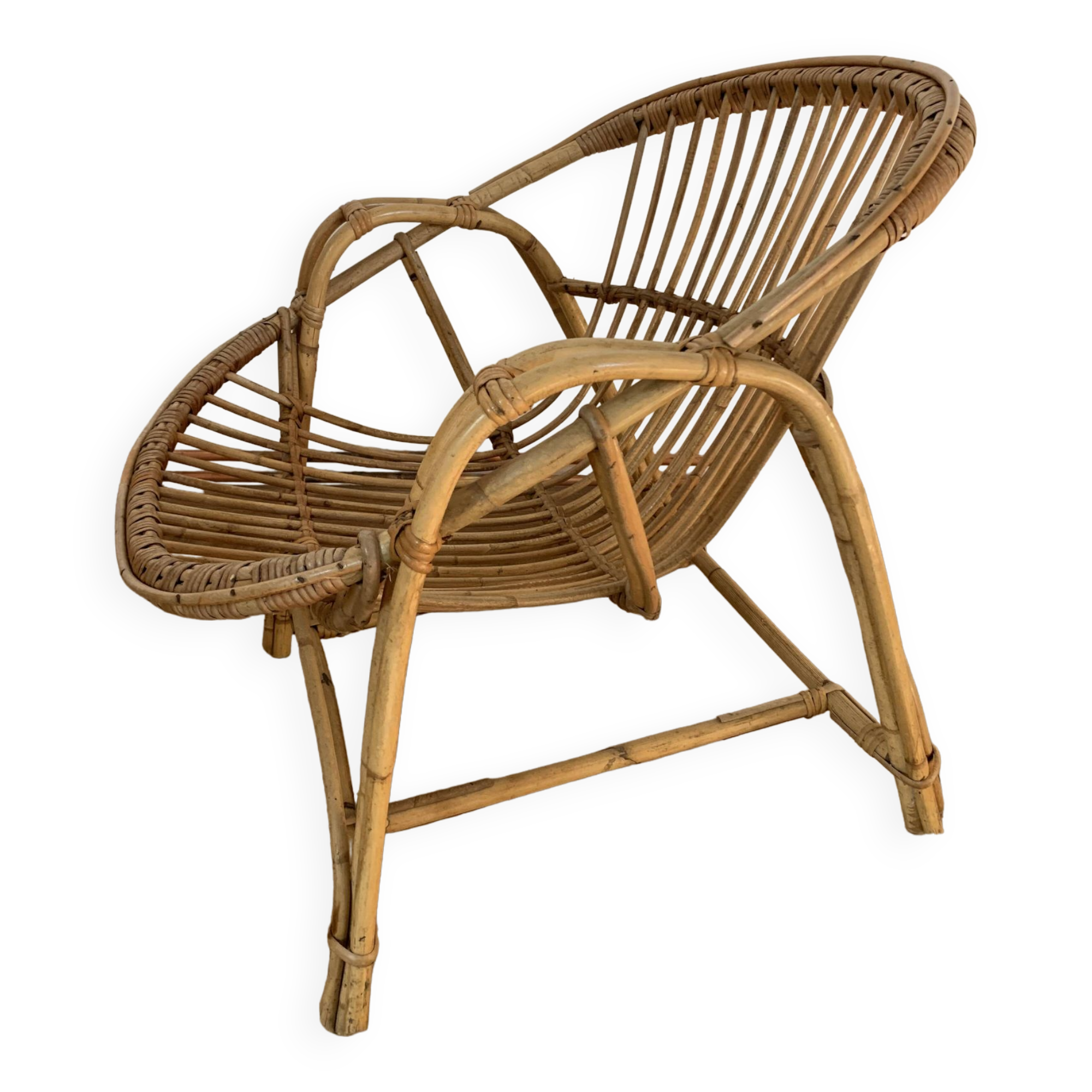 Rattan shell chair