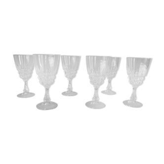 Lot 6 crystal chissed walking glasses