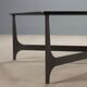 Small antique coffee table in black lacquered iron and glass, Italy, 20th century.
