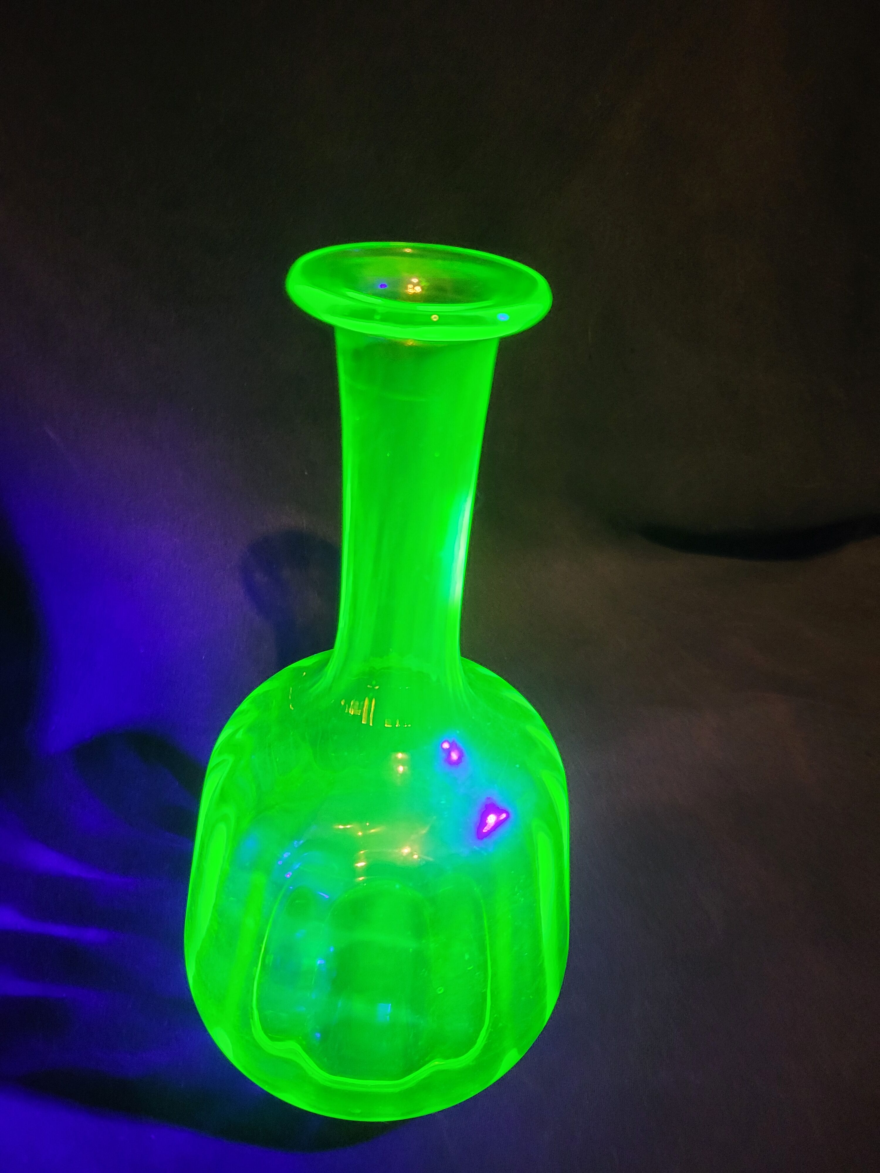 Old carafe yellow uralin