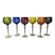 Tableware, set of six XXth century crystal Roemer glasses.