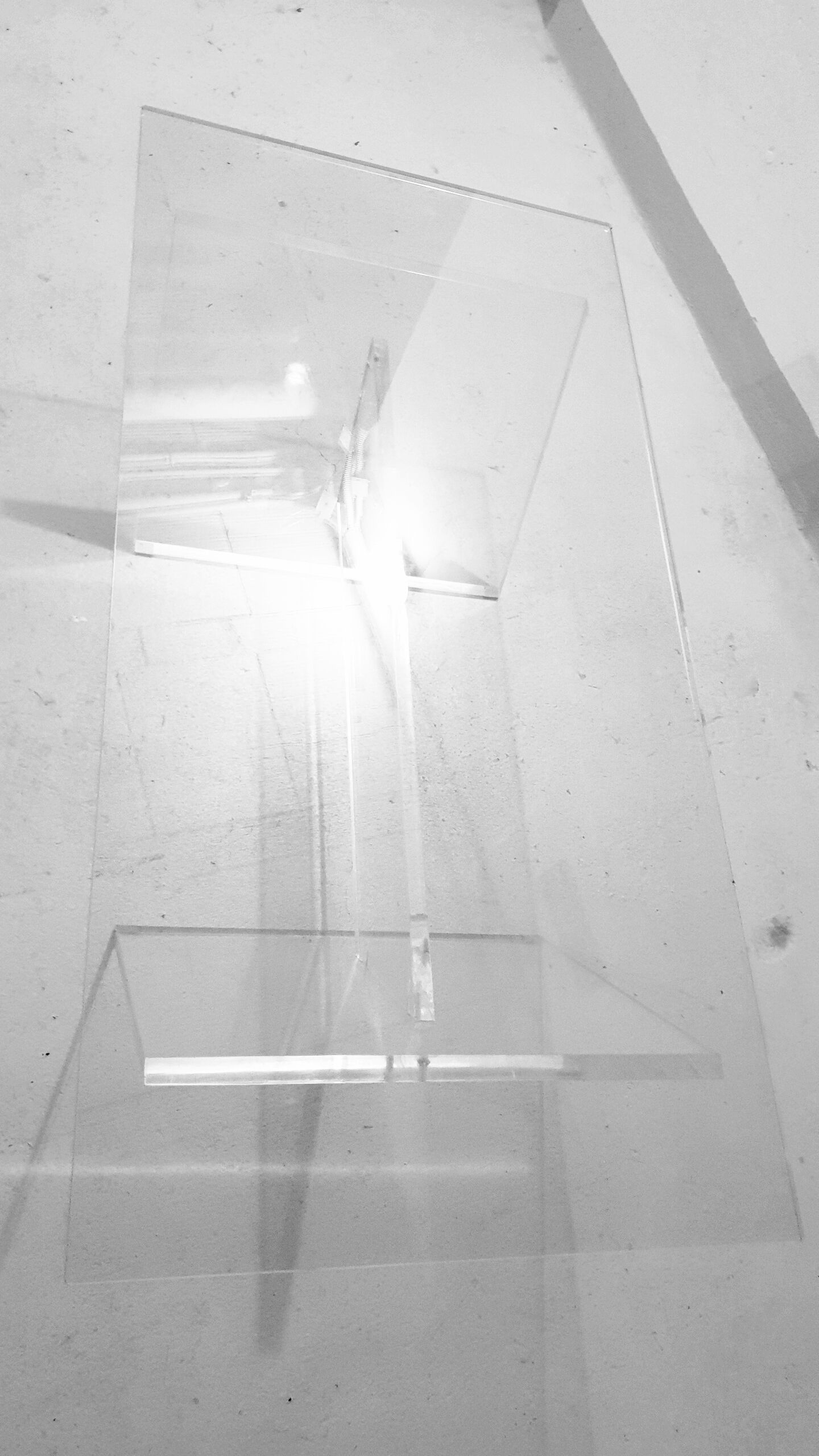 Glass and plexiglass coffee table 1970