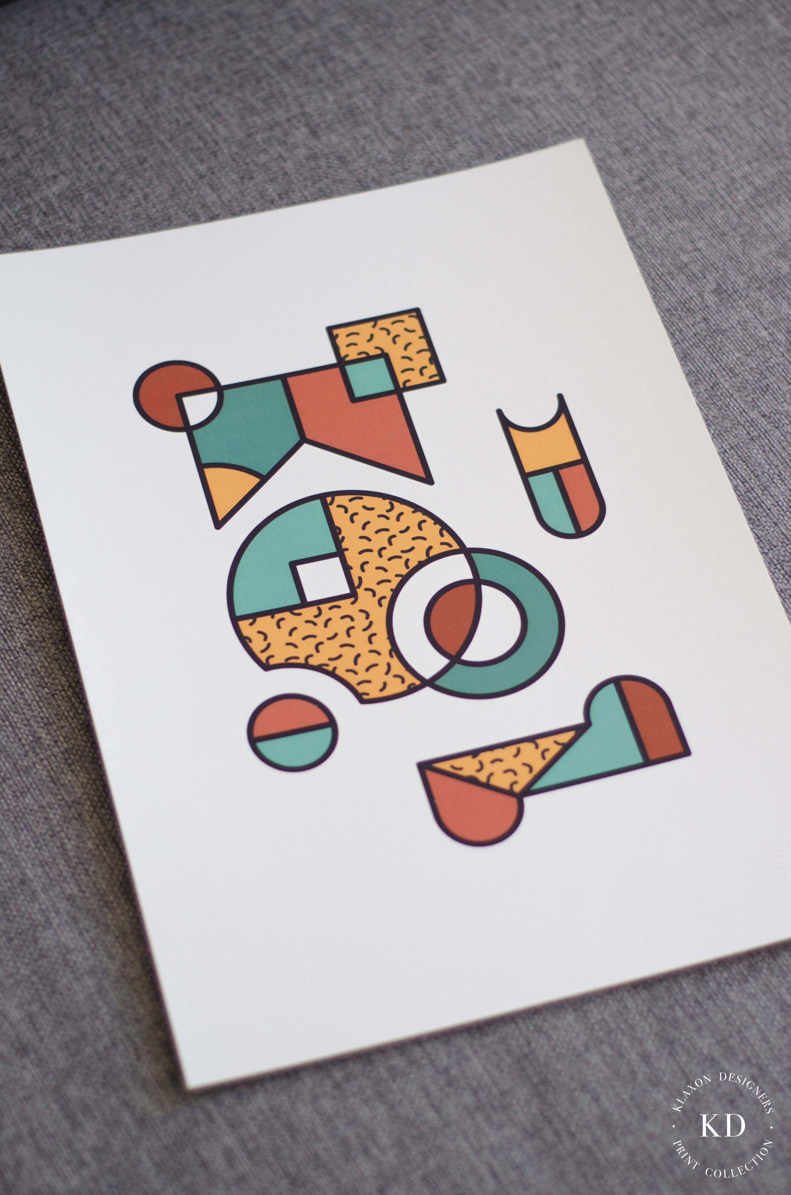 Illustration - Abstract geometric graphic colorful A3 poster numbered #006