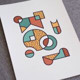 Illustration - Abstract geometric graphic colorful A3 poster numbered #006