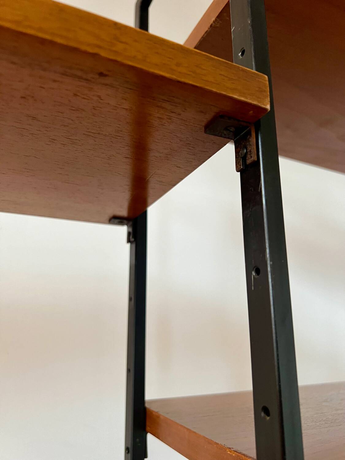 Ancienne étagère modulable  en teck et métal design scandinave des années 60 vintage