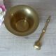 Mortar and Pestle in Solid Bronze – Face Decoration – Antique Style