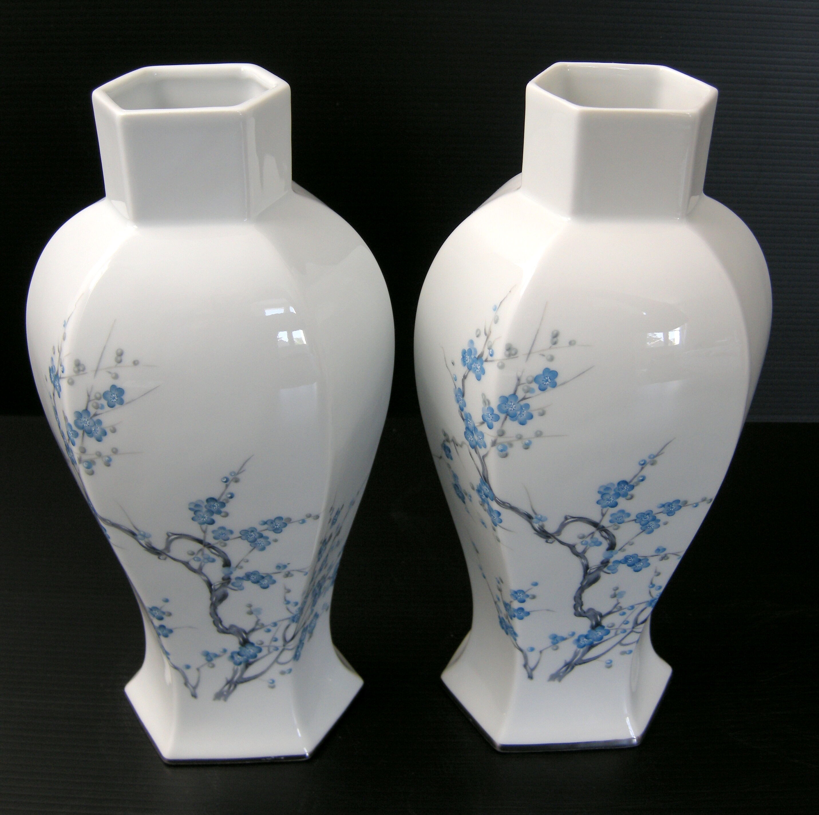 Paire de vases vintage 1960 porcelaine de Limoges