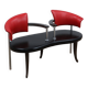 1990s Italian black and red post modern design bench