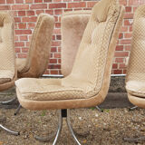 Series of 6 velvet chairs, Gastone Rinaldi 1970