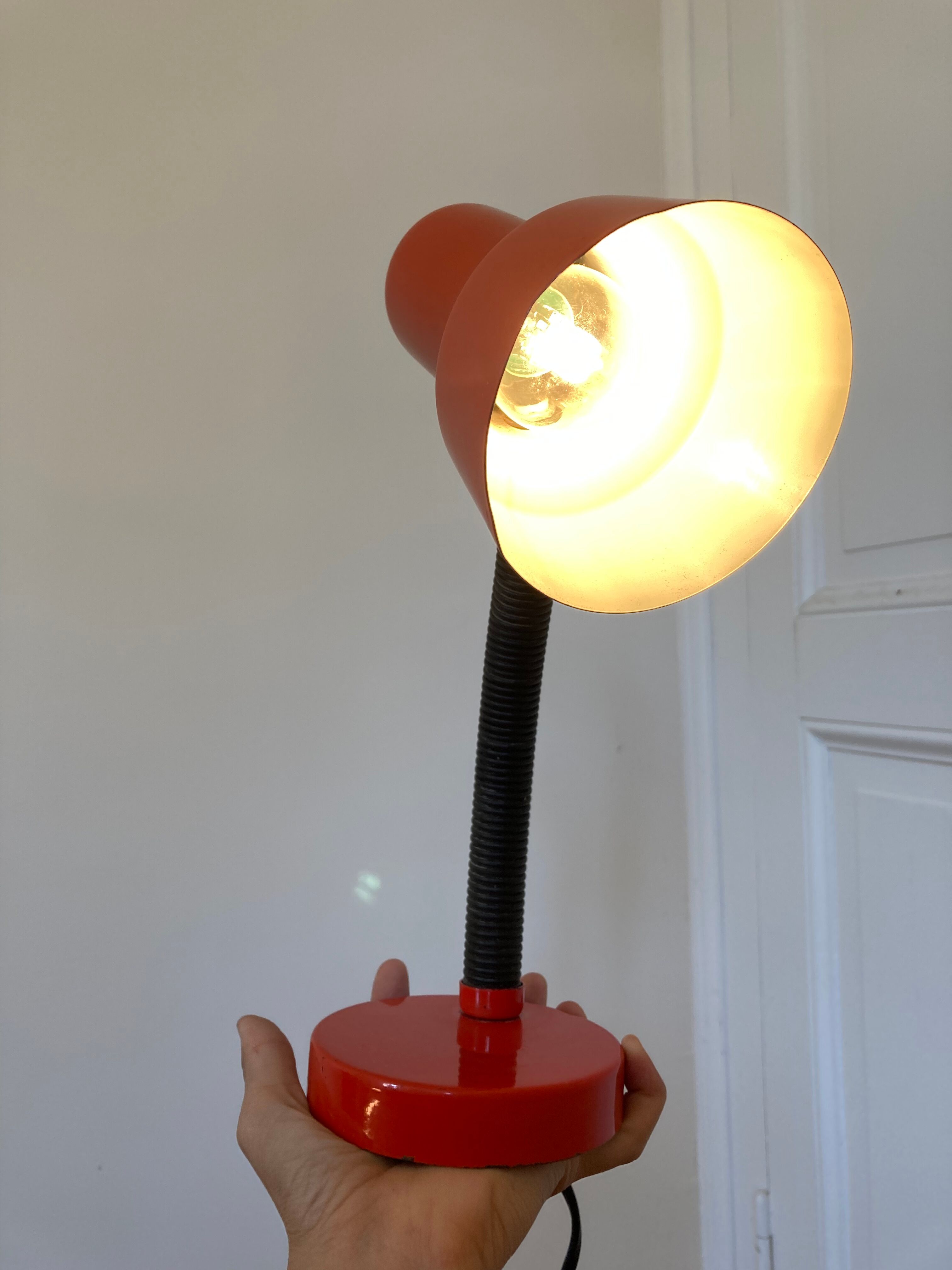 Vintage red metal lamp