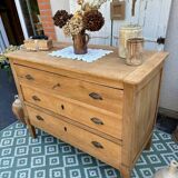 Raw oak chest of drawers