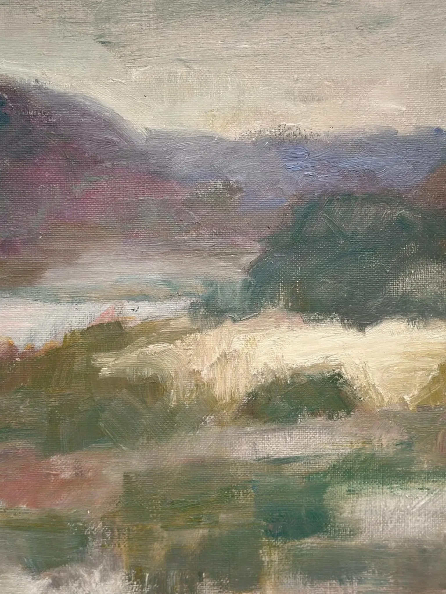 Large Original Swedish Oil on Canvas – "Early Morning" by Gunnel Forssell – Signed – Vintage and Framed – 83 × 50 cm (32.7" × 19.7")