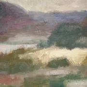 Large Original Swedish Oil on Canvas – "Early Morning" by Gunnel Forssell – Signed – Vintage and Framed – 83 × 50 cm (32.7" × 19.7")
