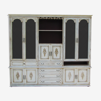 Bookcase rechampi off-white, Louis XVI style