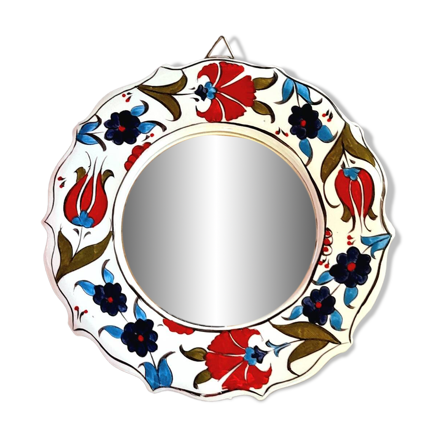 Floral ceramic mirror