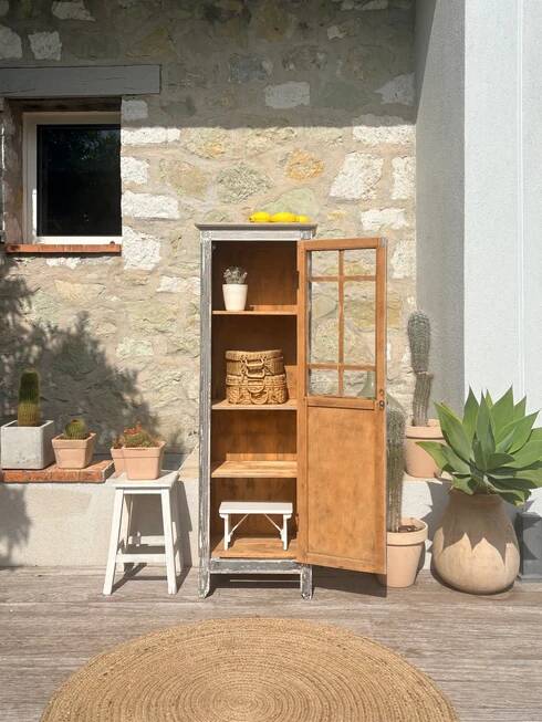 Petite armoire vitrée vintage « Simone »