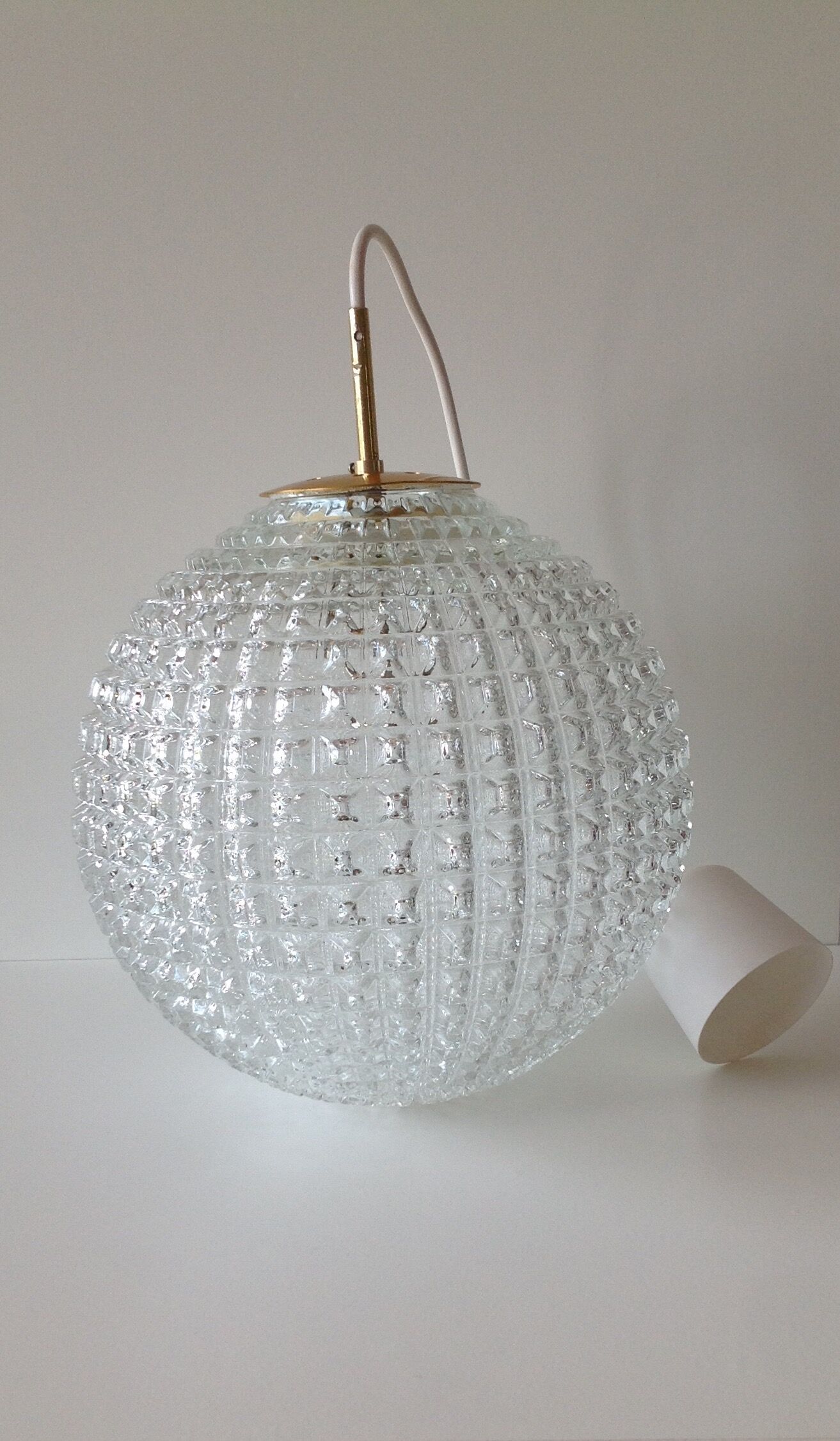Suspension boule verre vintage