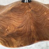 Medium pendant light in corrugated teak leaf (Medium D:50 H:20)