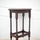 Table bois pieds tournés, table console bois, table ovale, sellette, porte-plante