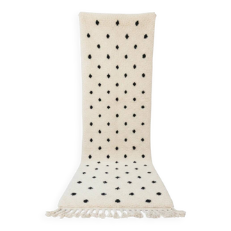 Berber hallway rug with black dots in wool