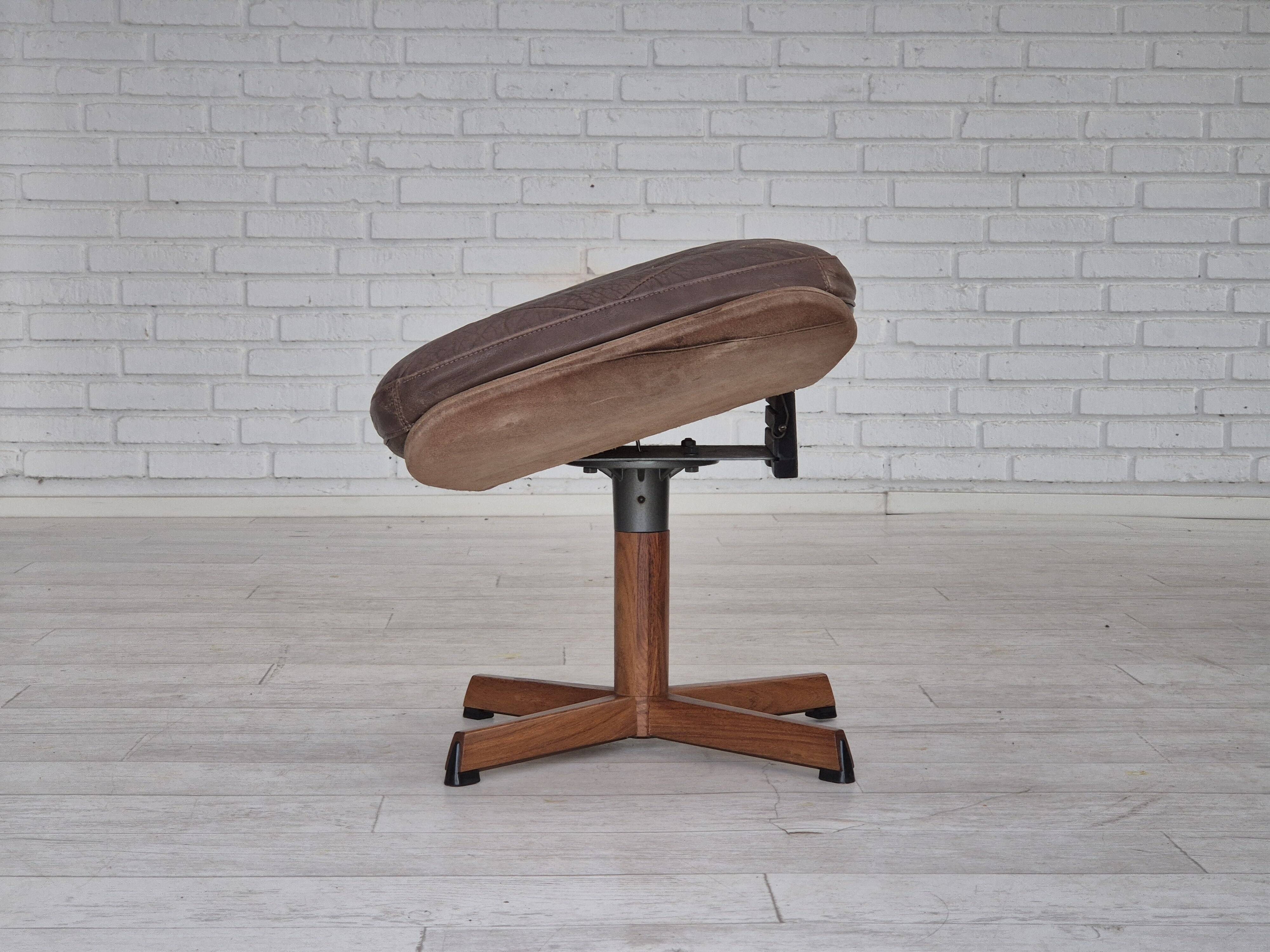 1970s, Danish design by Madsen & Schubell, adjustable footstool, original condition.