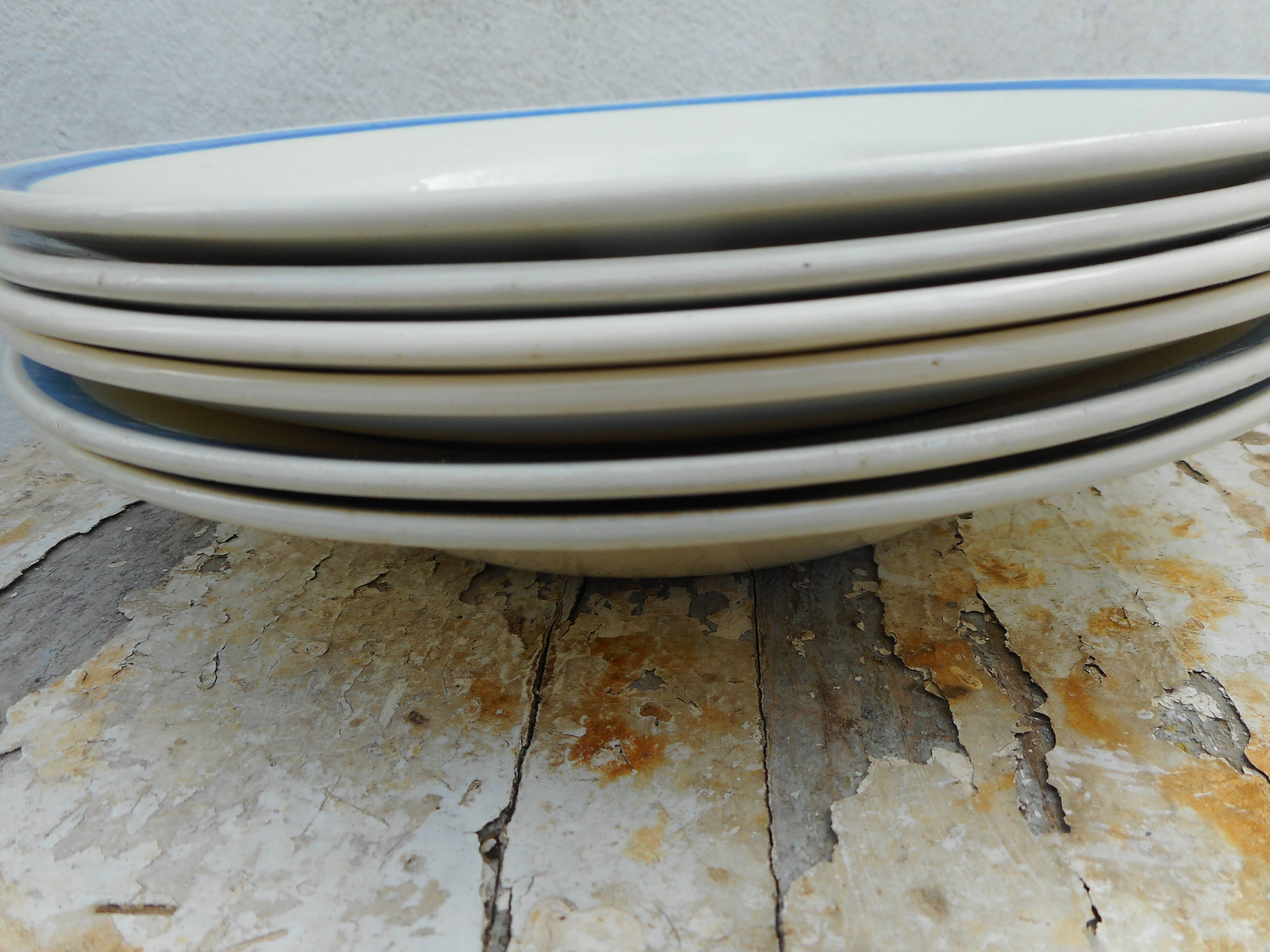Lot of 6 hollow plates in srreguemines earthenware