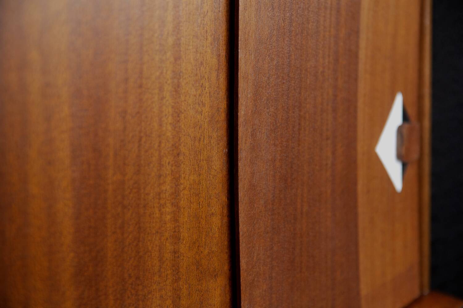 Vintage Mid-Century Danish Modern Teak Sideboard with Hand-Painted Pattern