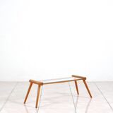 Side table by Max Kment in walnut / glass