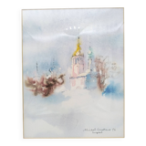 Michel constant. Watercolor on paper.