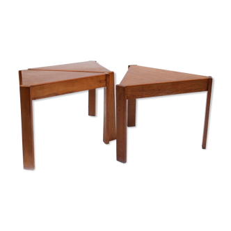 Set 3 tables triangulaires 1970