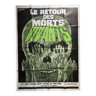 Affiche cinéma originale "Le retour des morts-vivants" Film d'horreur 120x160cm 1973