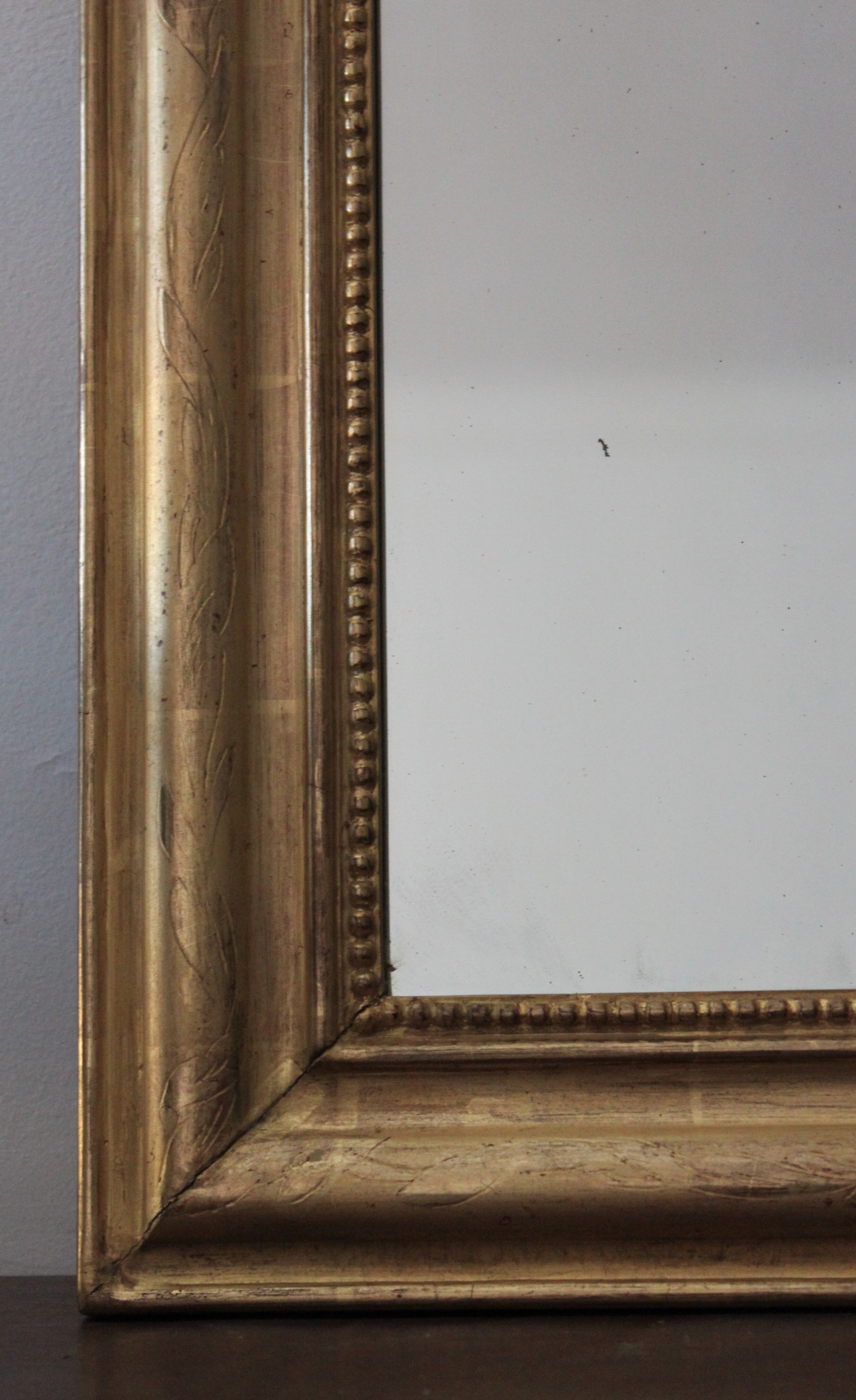Gilded Louis Philippe mirror dated 1896
